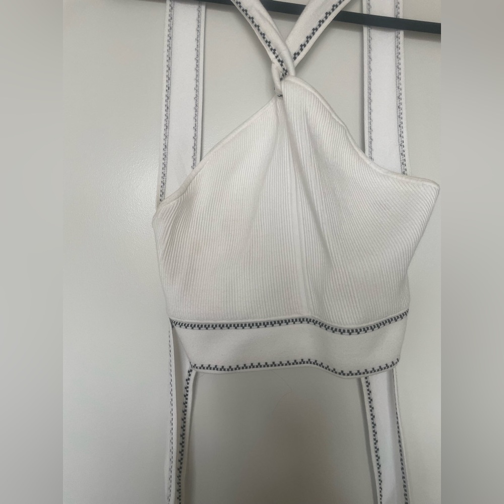 Club Monaco open back knit white top